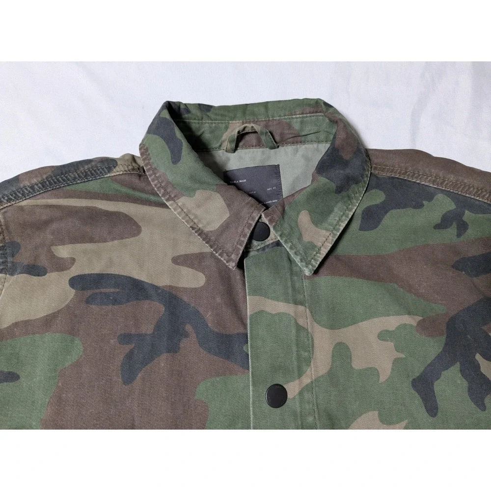ZARA MAN YOU HAVEN'T SEEN ANYTHING‎ Men Medium Green Camo Utility Jacket